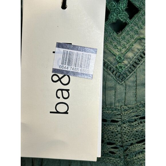 BA&SH Women's 1E21UMMA Size Large Kaki Umma Flutter Sleeve Swing Blouse Top NWT - Picture 9 of 11